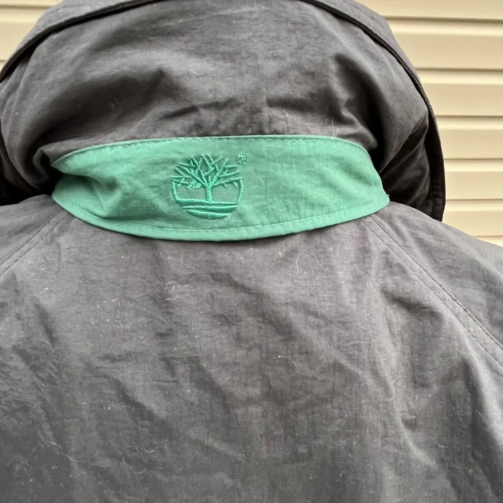 Vintage Timberland Womens Size S Rugged Corey Jacket Black/Green Nylon Fall 1997